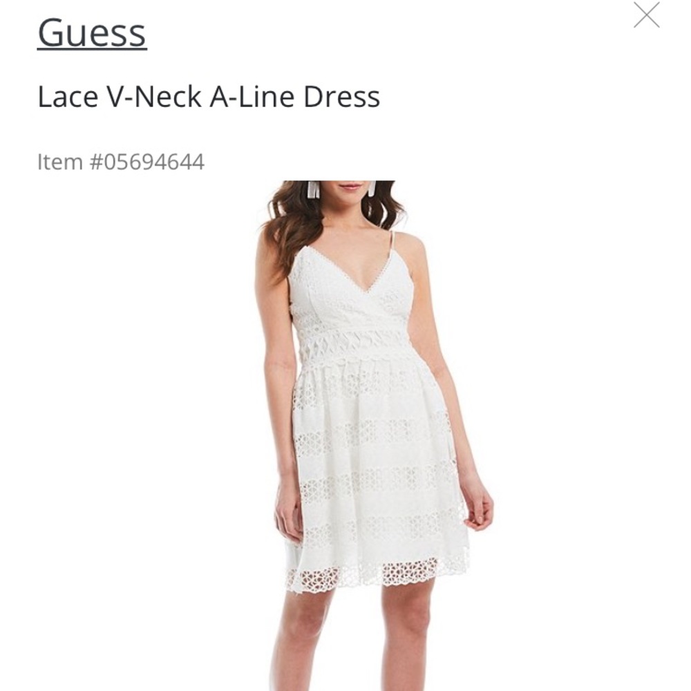 Guess Lace V-Neck A-Line Dress